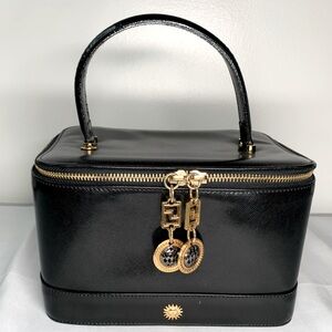 SOLD!!!Versace EUC/Near Pristine black patent leather train case/vanity